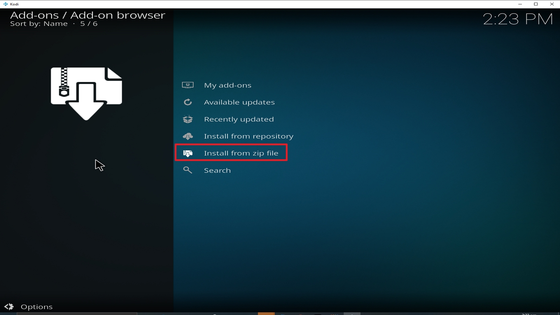 Step 16 Installing Grease Lightning addon on Kodi