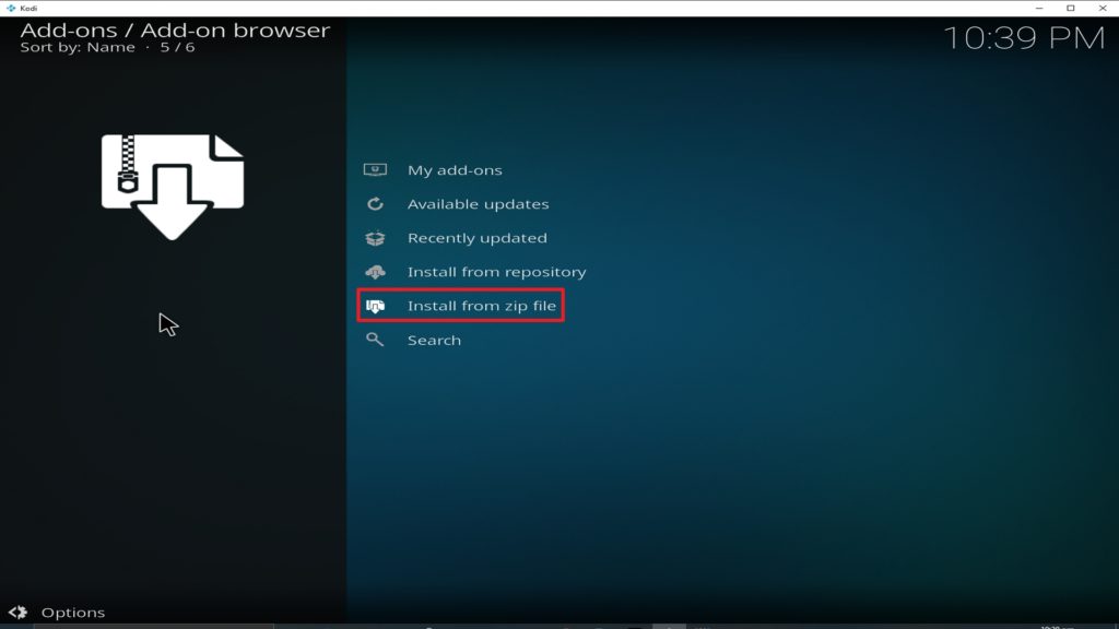 Step 16 Installing Odin addon on Kodi