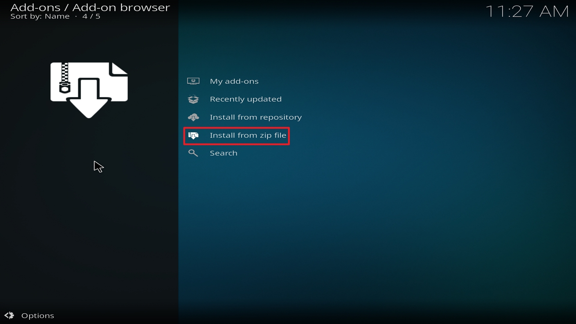 Step 16 Installing Tempest on Kodi