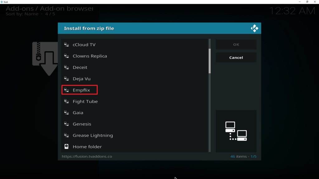 Step 17 Installing Empflix Kodi addon on Kodi
