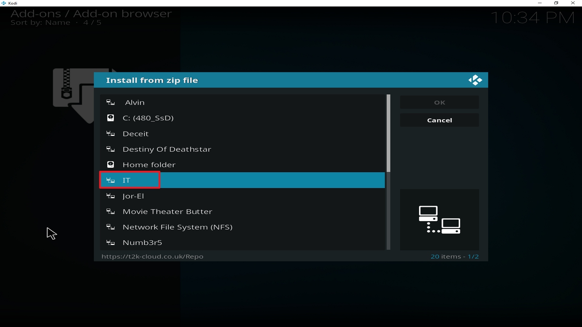 Step 17 Installing IT addon on Kodi