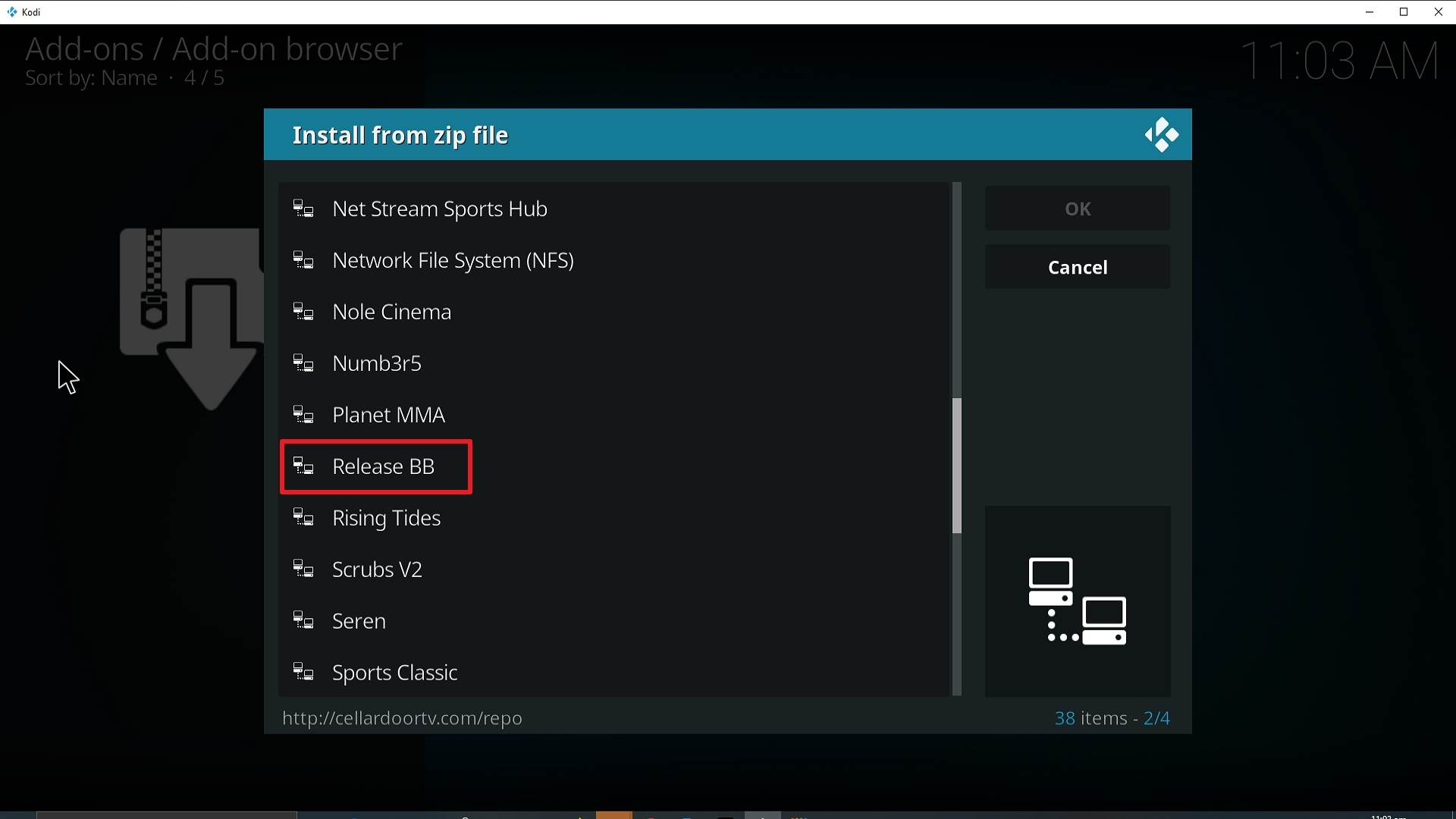 Step 17 Installing Rising Tides addon on Kodi