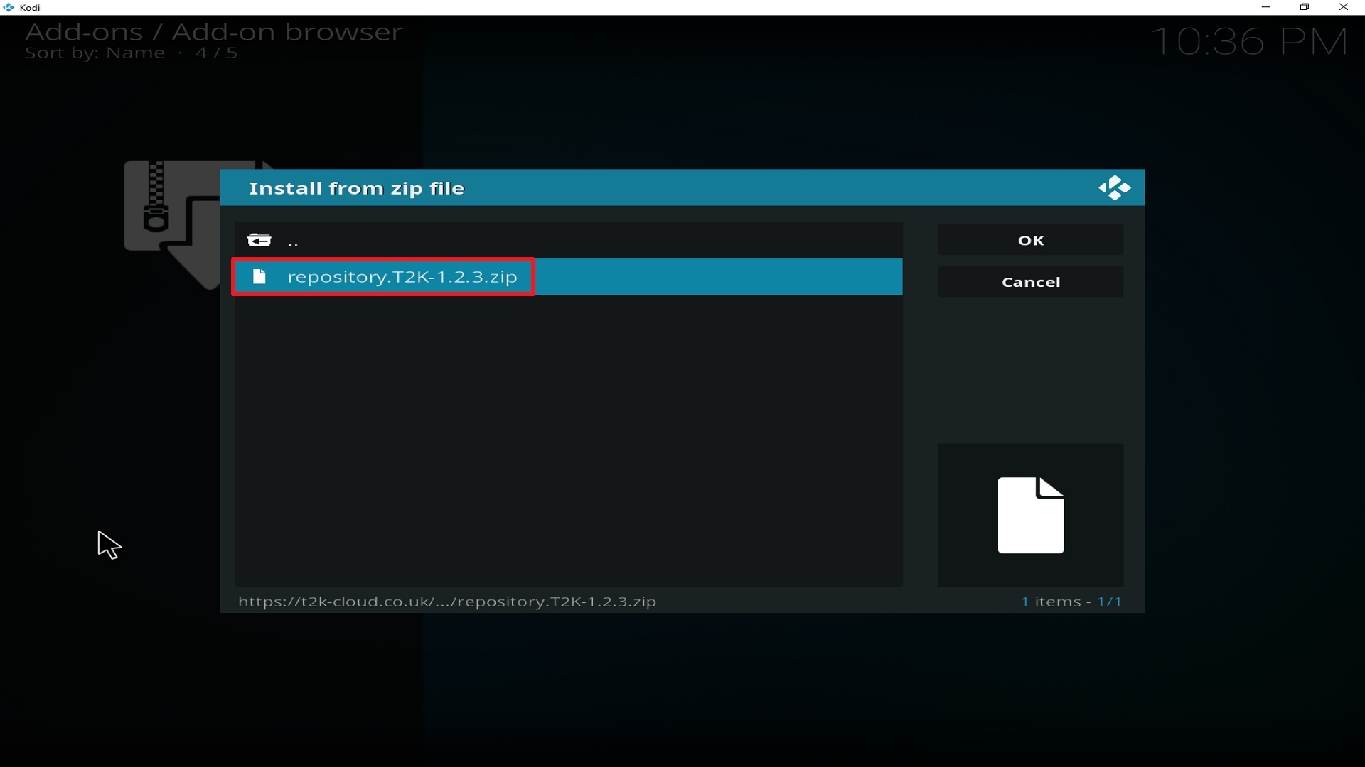 Step 18 Installing IT addon on Kodi