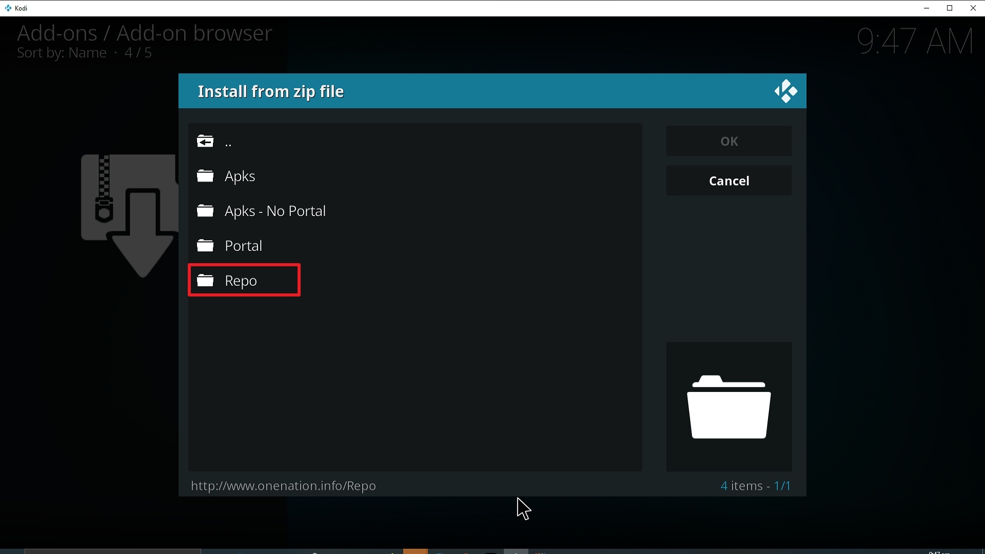 Step 18 Installing Planet MMA addon on Kodi