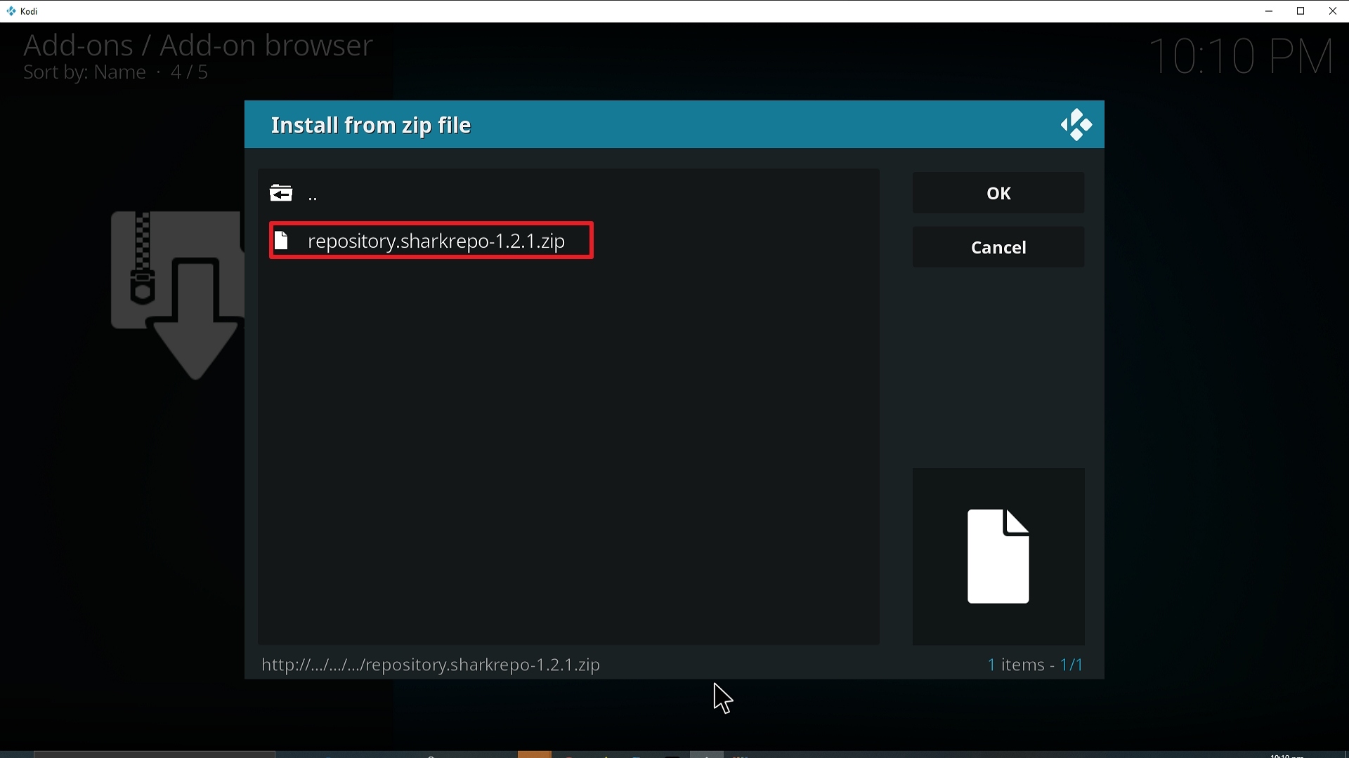 Step 18 Installing Sports Classic Kodi