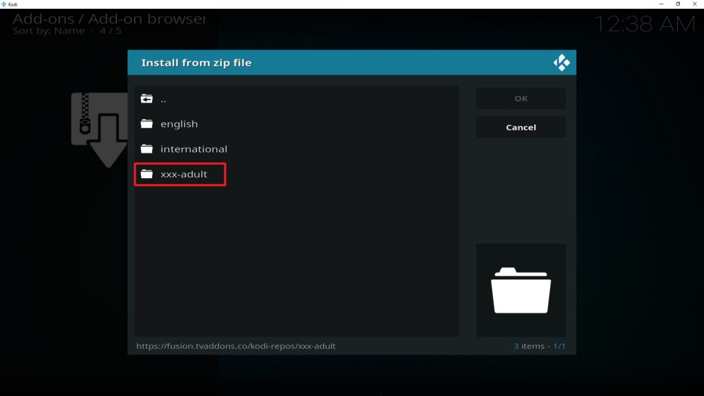 Step 19 Installing Empflix Kodi addon on Kodi