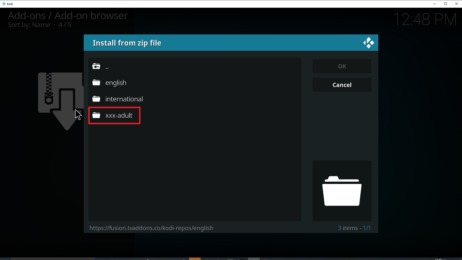 Step 19 Installing Ultimate Whitecream Kodi addon on Kodi