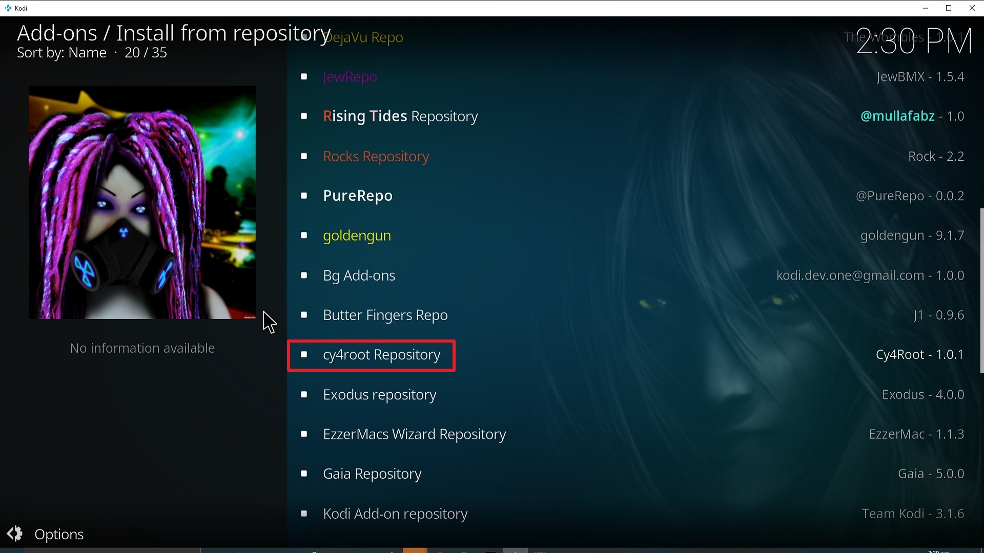 Step 20 Installing Clowns RepLica addon on Kodi