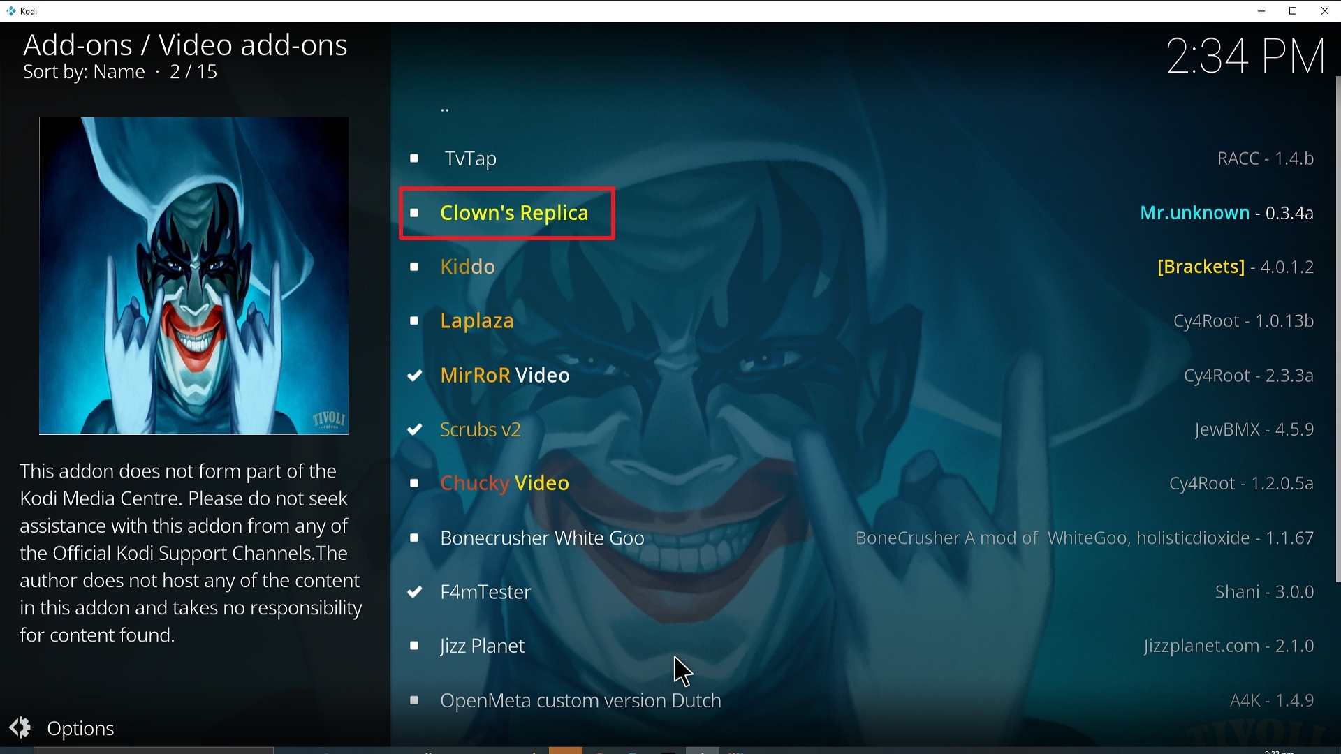 Step 22 Installing Clowns RepLica addon on Kodi