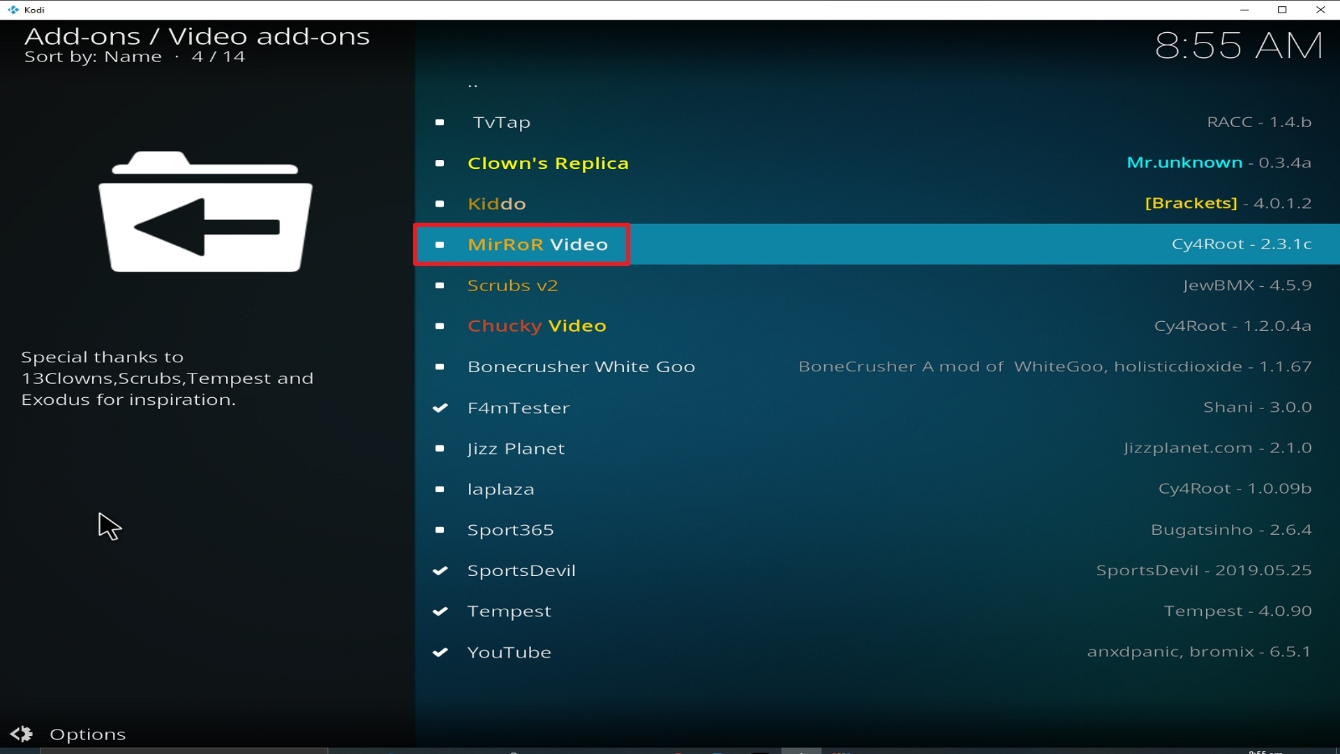 Step 22 Installing Mirror addon on Kodi