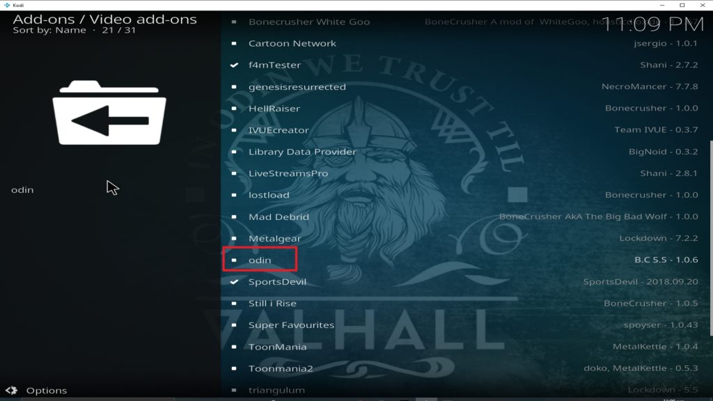 Step 22 Installing Odin addon on Kodi