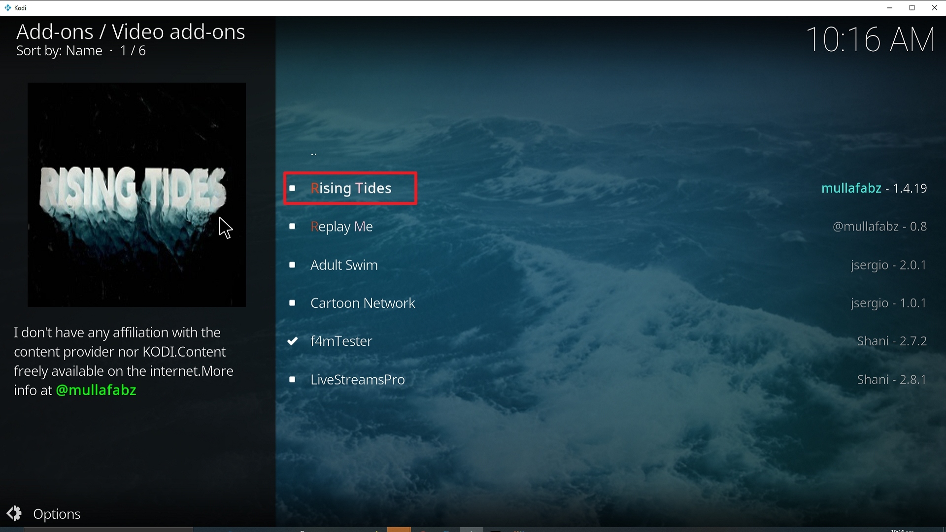 Step 22 Installing Rising Tides addon on Kodi