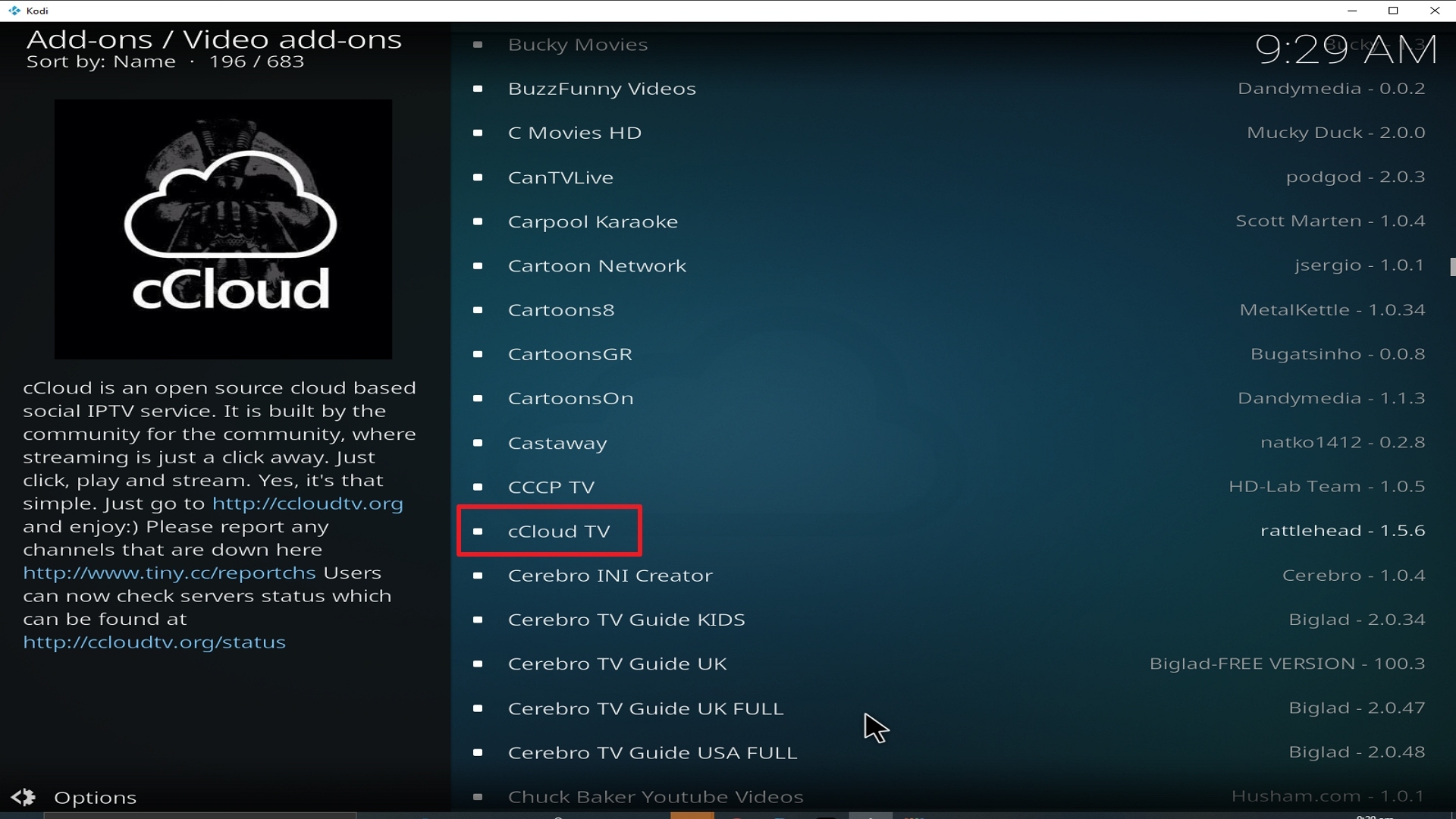 Step 22 Installing cCloud TV addon on Kodi