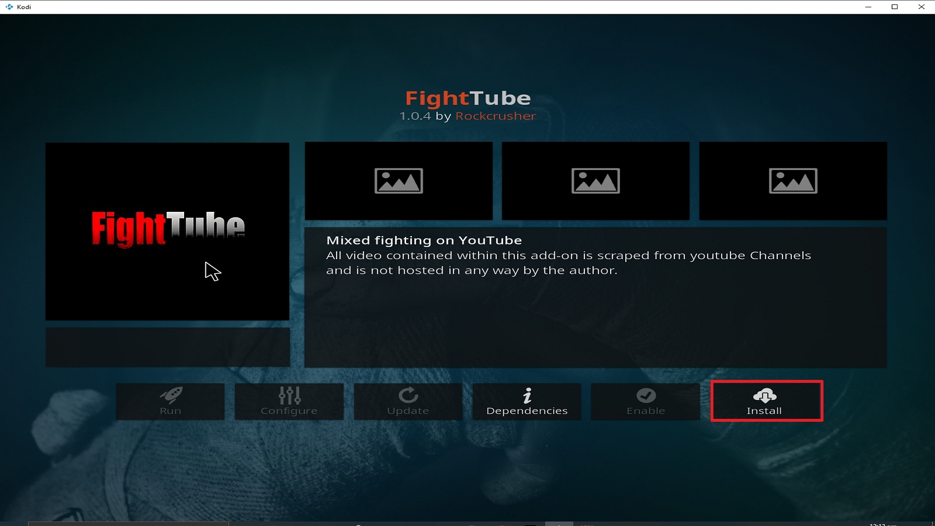 Step 23 Installing Fight Tube addon on Kodi
