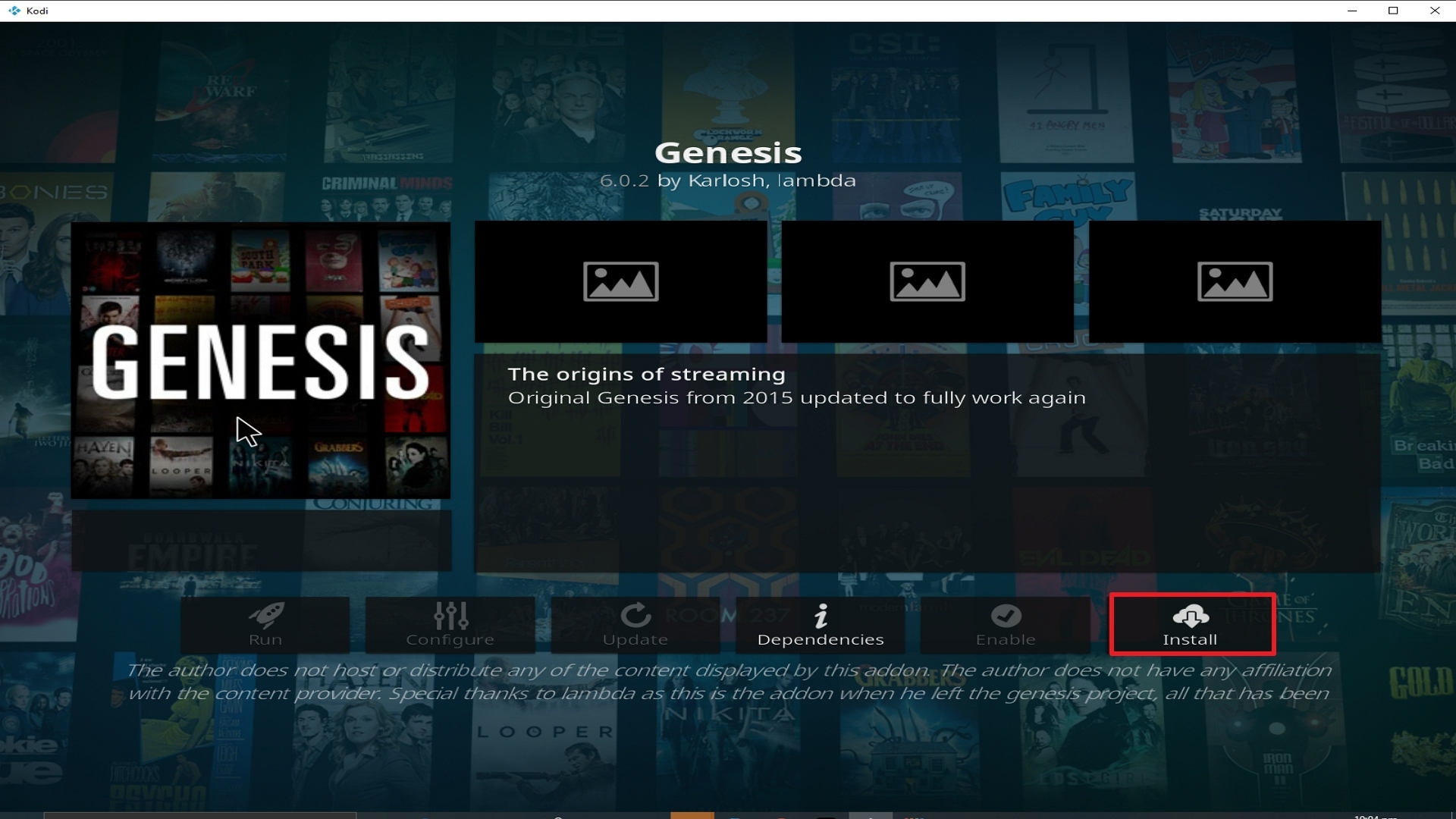 Step 23 Installing Genesis addon on Kodi