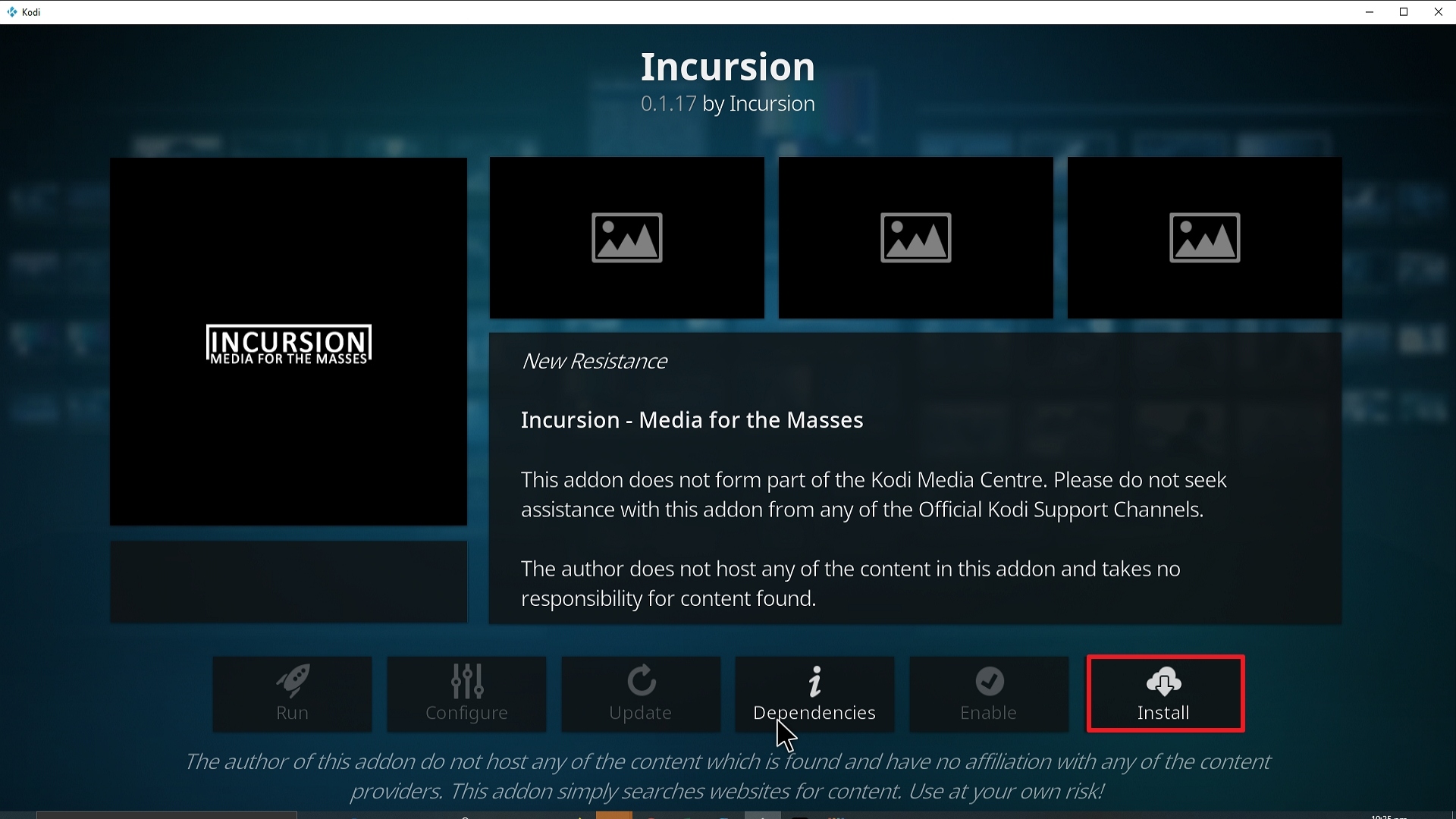 Step 23 Installing Incursion addon on Kodi
