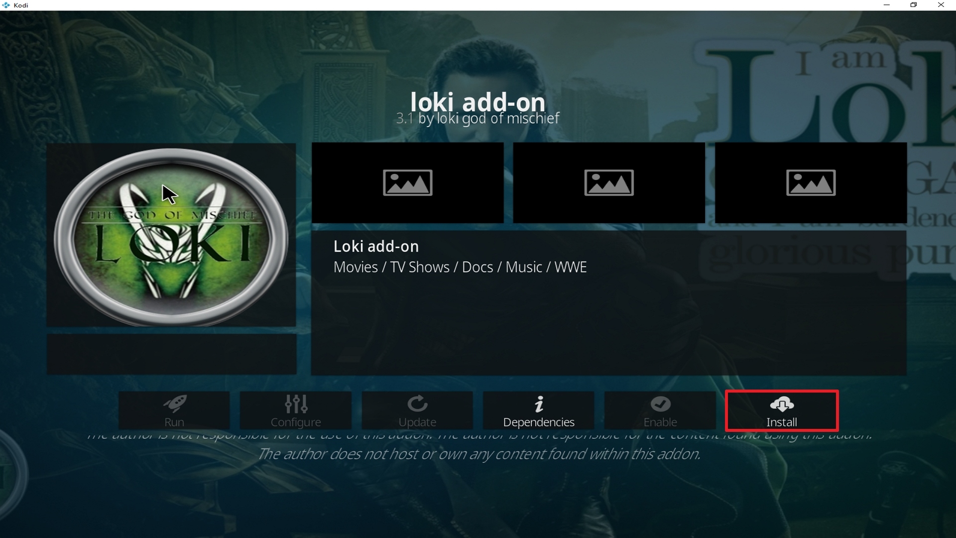 Step 23 Installing Loki addon on Kodi