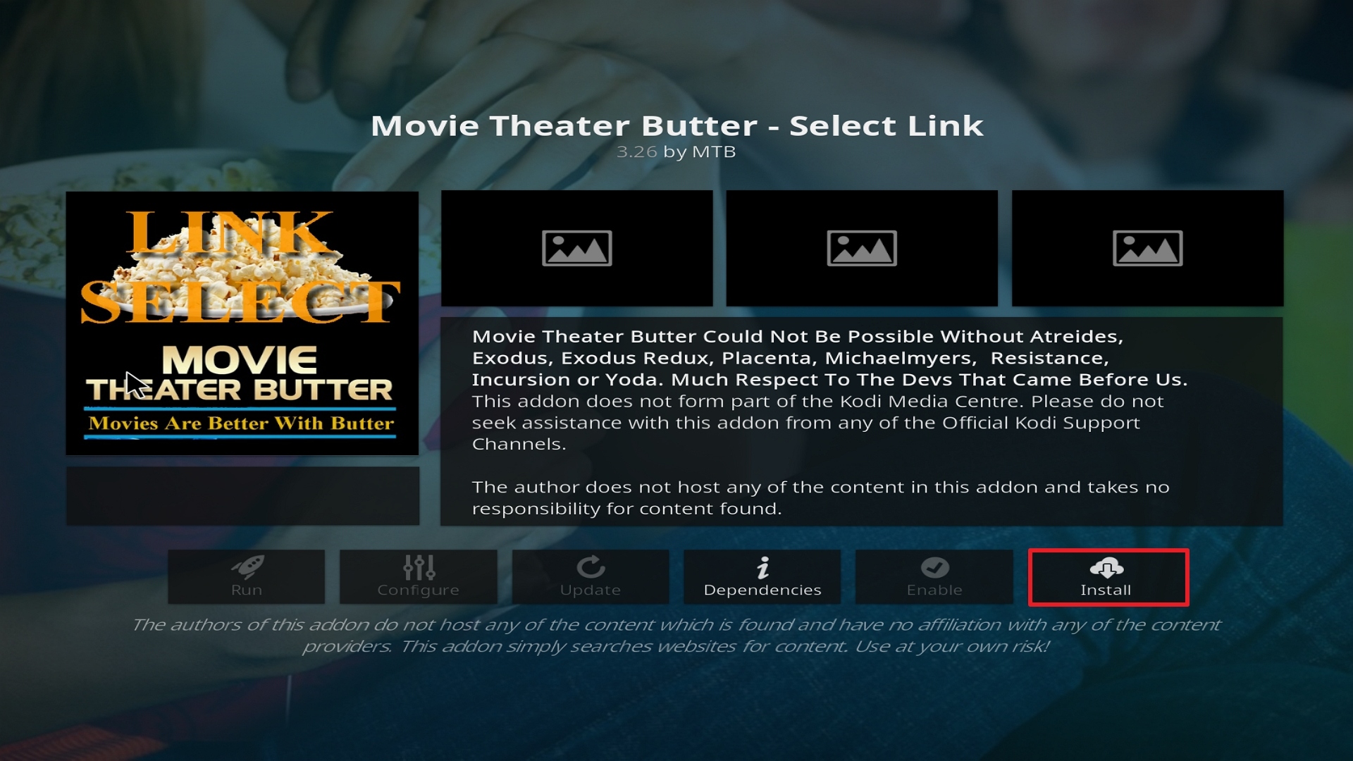Step 23 Installing Movie Theater Butter addon on Kodi