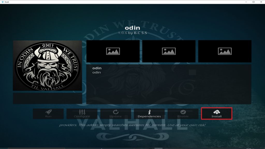 Step 23 Installing Odin addon on Kodi