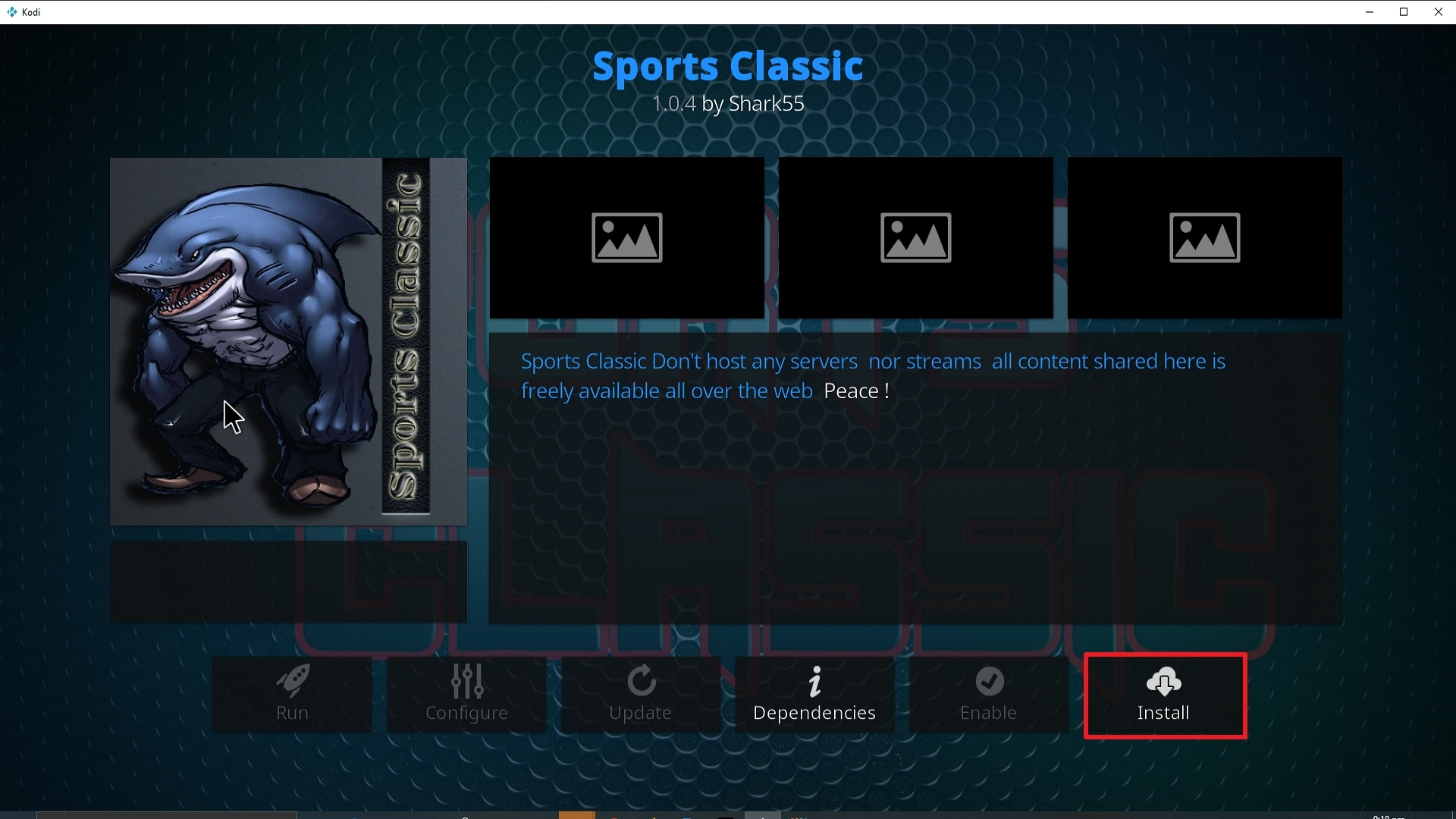 Step 23 Installing Sports Classic Kodi