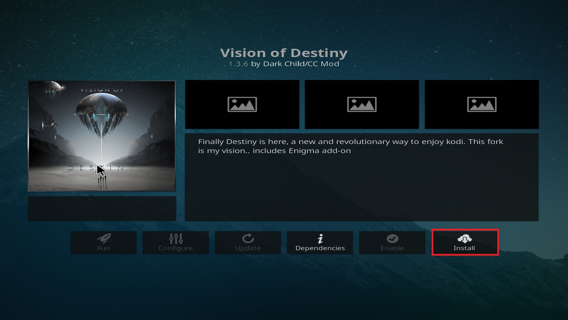 Step 23 Installing Vision of Destiny on Kodi