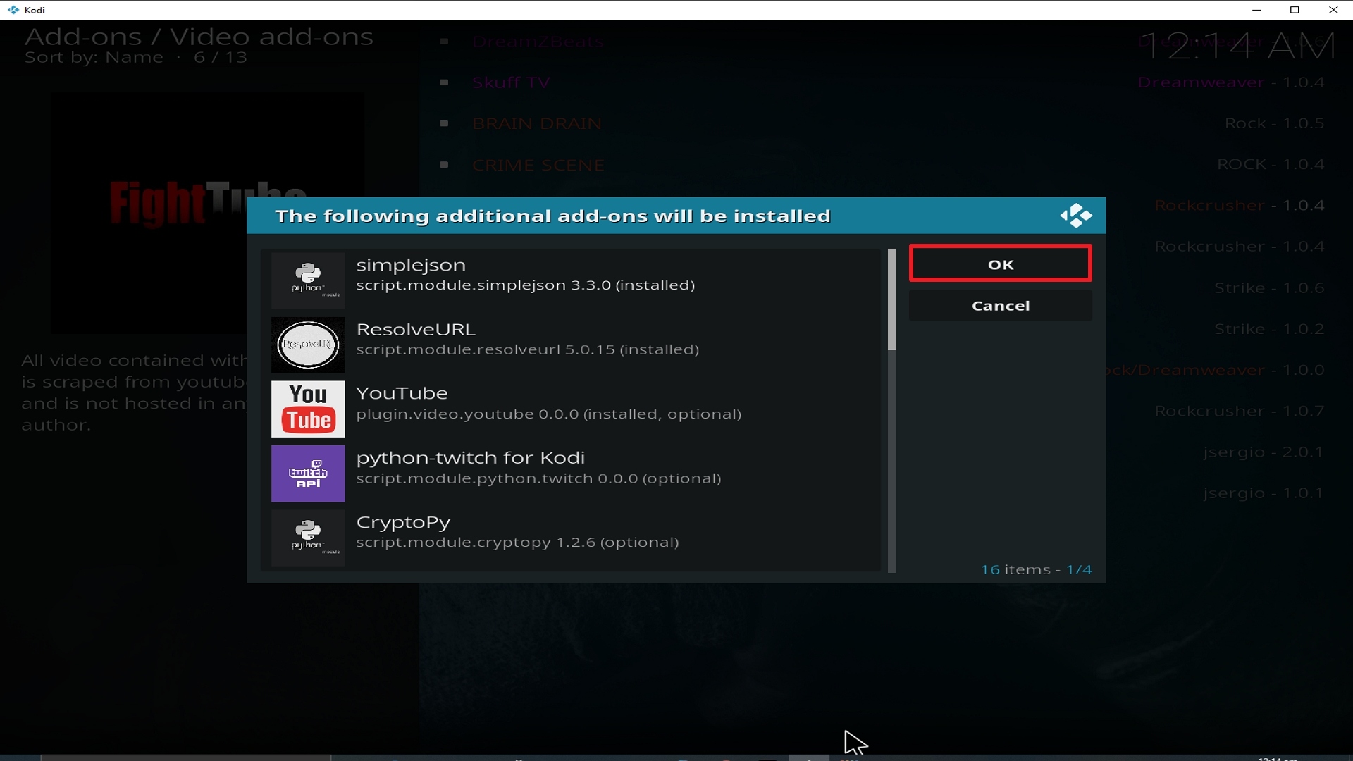Step 24 Installing Fight Tube addon on Kodi