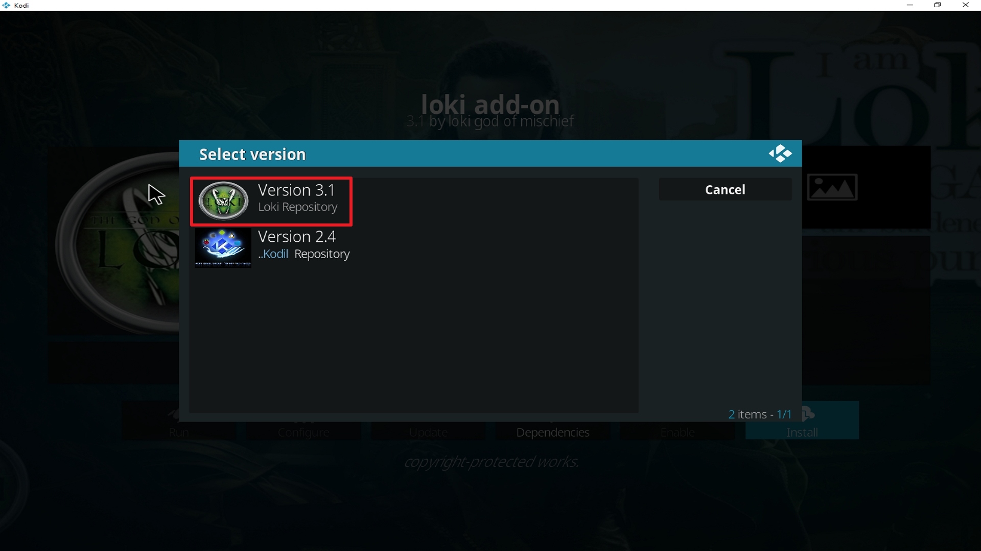 Step 24 Installing Loki addon on Kodi