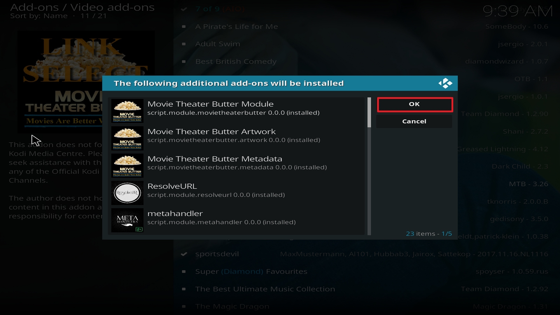 Step 24 Installing Movie Theater Butter addon on Kodi