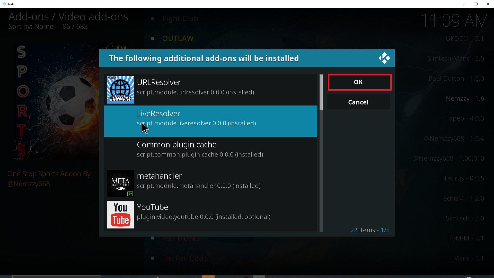 Step 24 Installing Sports World addon on Kodi
