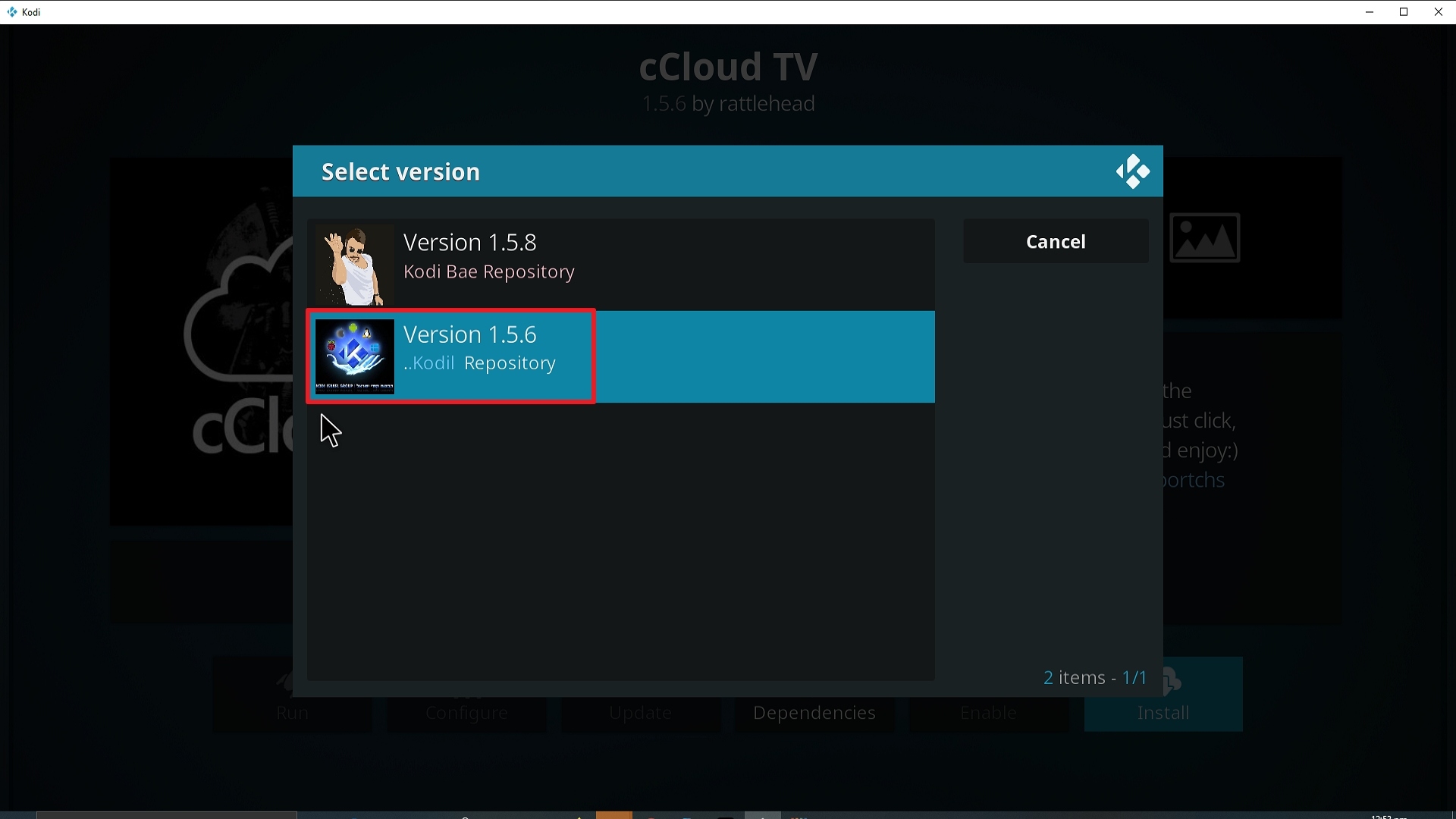 Step 24 Installing cCloud Kodi addon on Kodi
