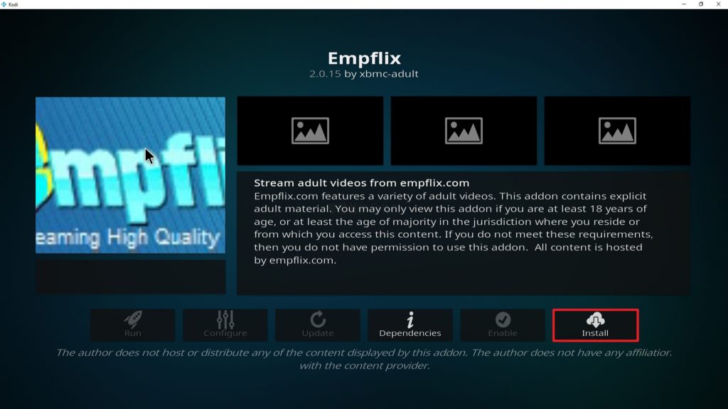 Step 25 Installing Empflix Kodi addon on Kodi