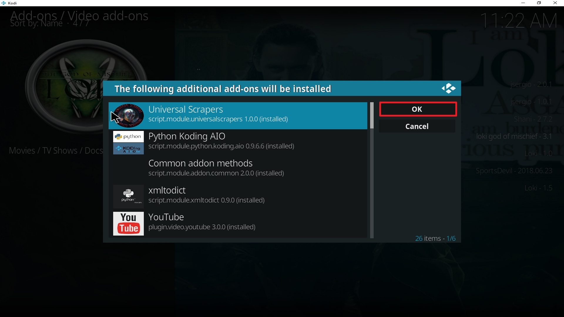 Step 25 Installing Loki addon on Kodi
