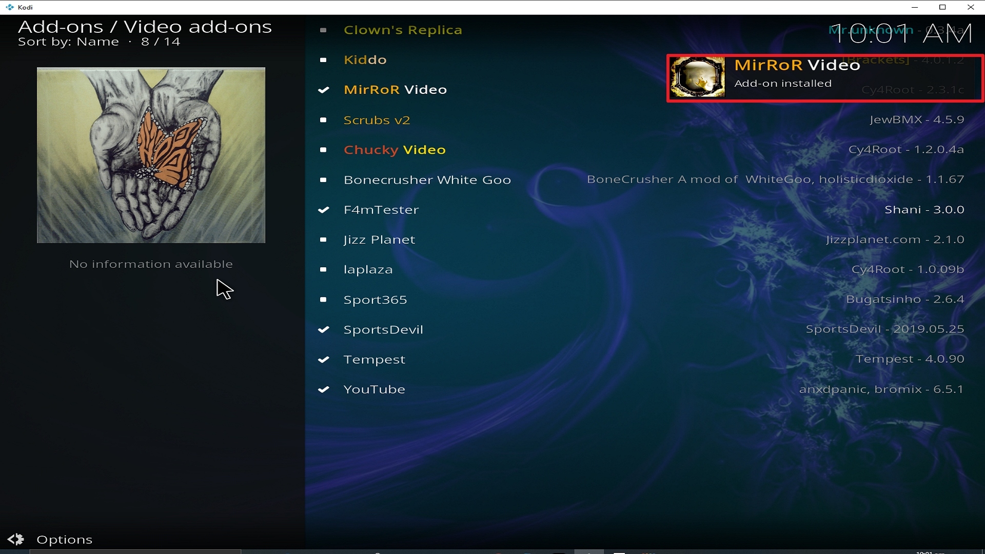 Step 25 Installing Mirror addon on Kodi