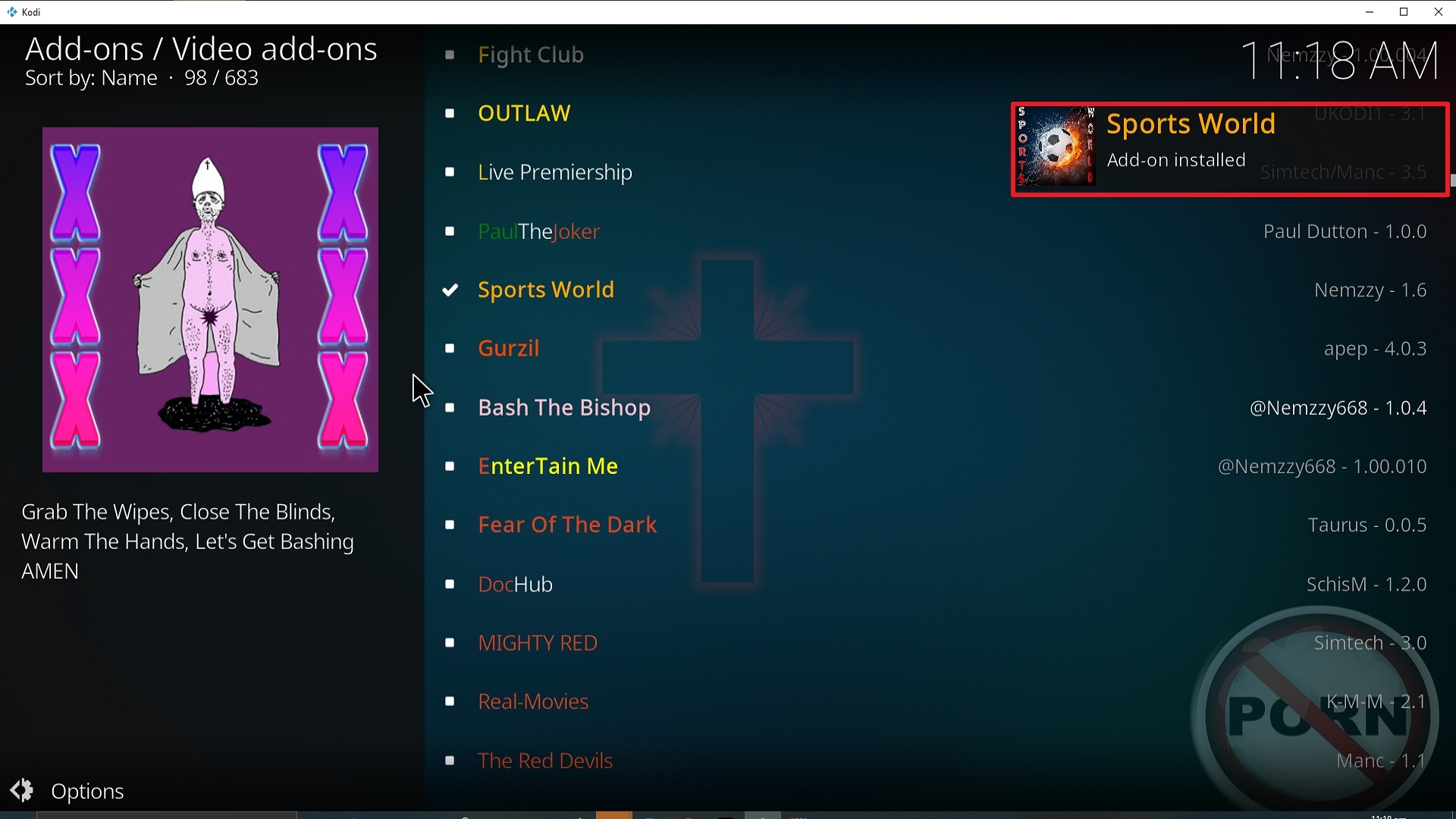 Step 25 Installing Sports World addon on Kodi