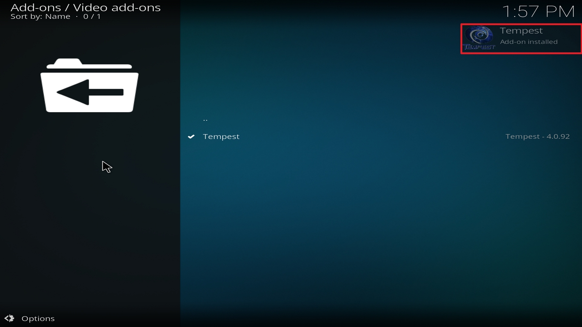 Step 25 Installing Tempest on Kodi