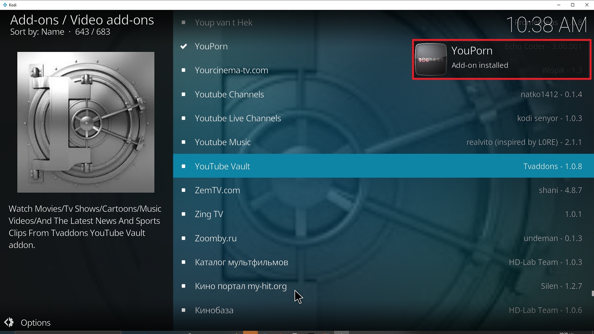 Step 25 Installing YouPorn addon on Kodi