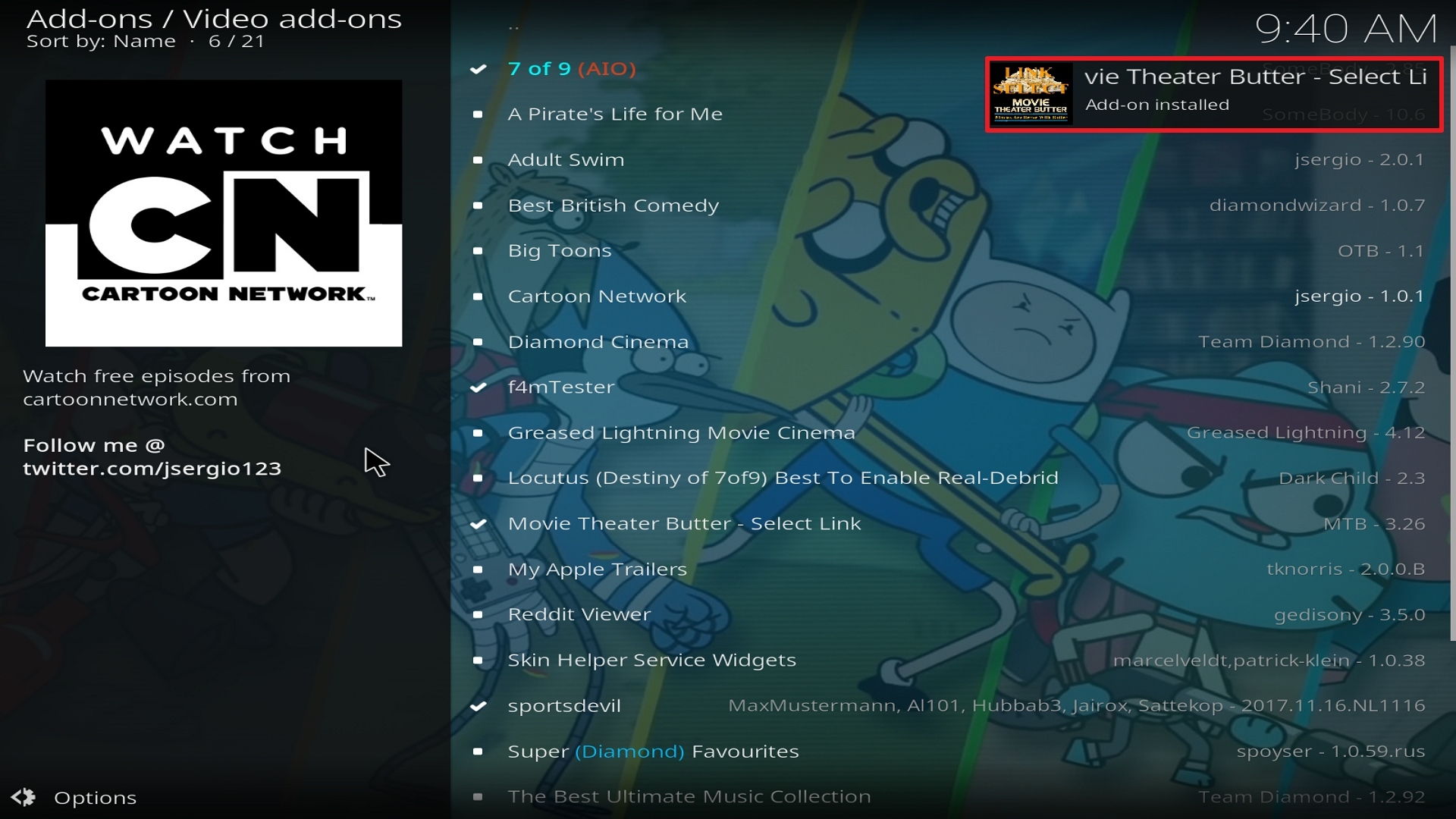 Step 25 Installing Movie Theater Butter addon on Kodi