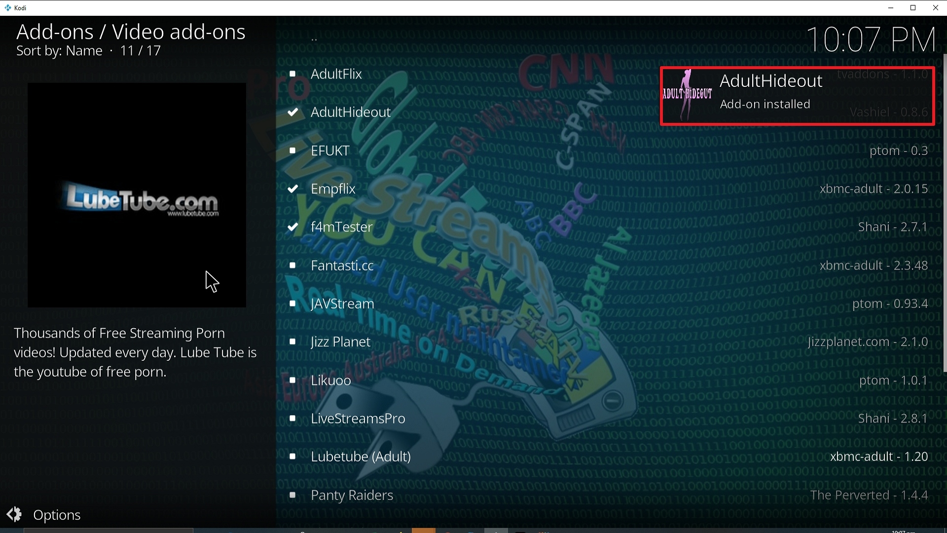 Step 26 Installing Adult Hideout Kodi addon on Kodi
