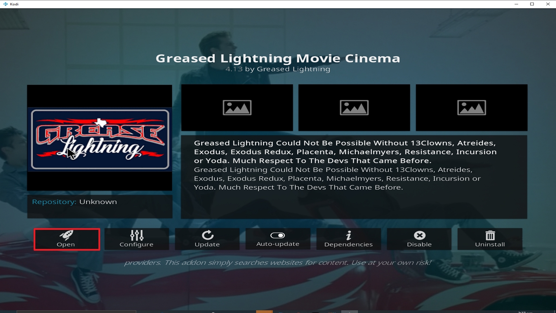 Step 26 Installing Grease Lightning addon on Kodi