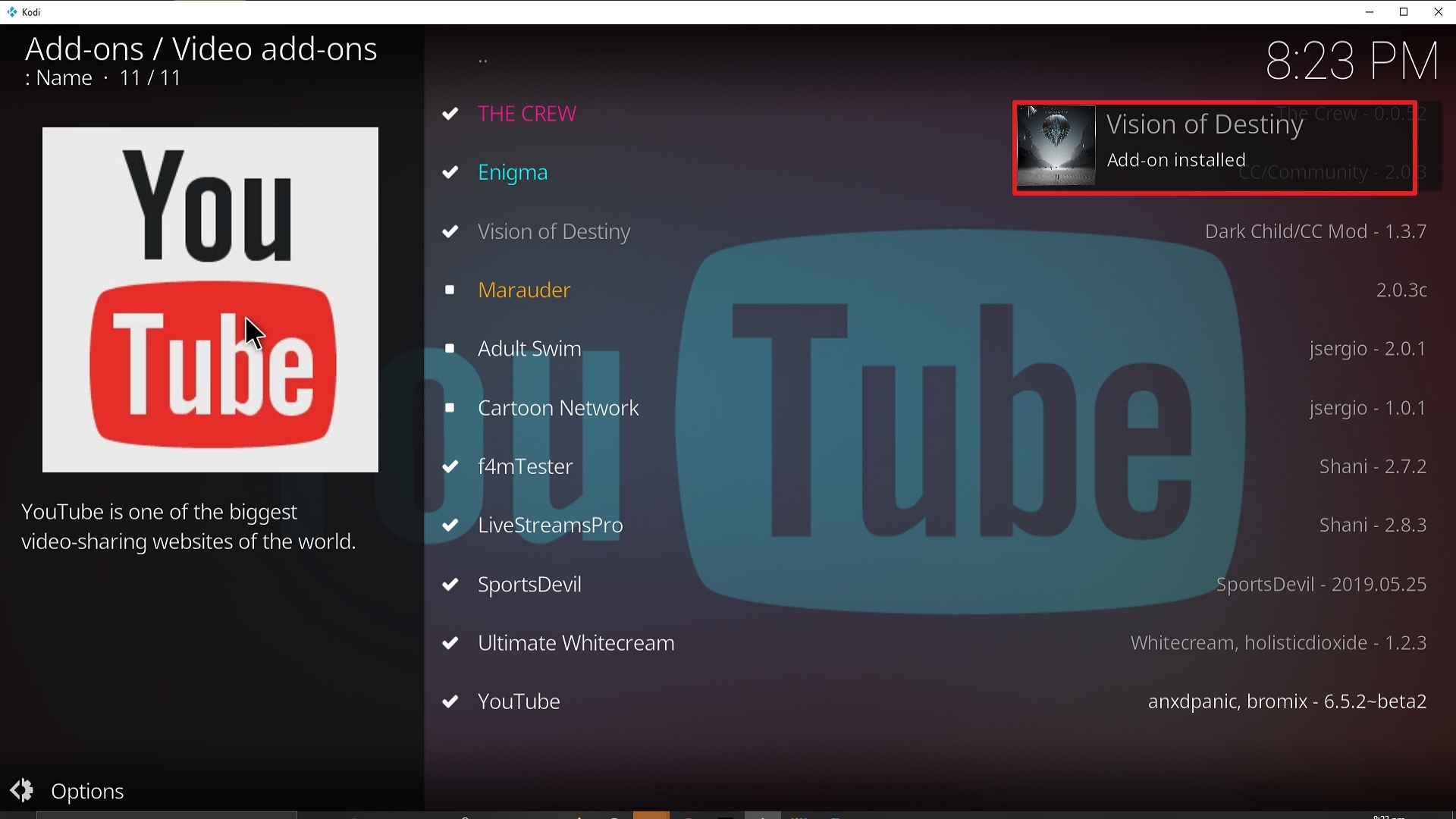 Step 26 Installing Vision of Destiny addon on Kodi