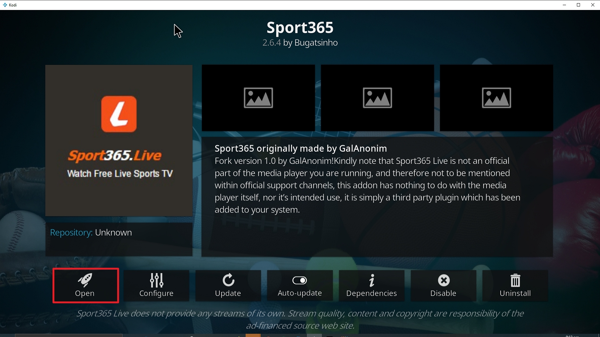 Step 27 Installing Sport365 Live addon on Kodi
