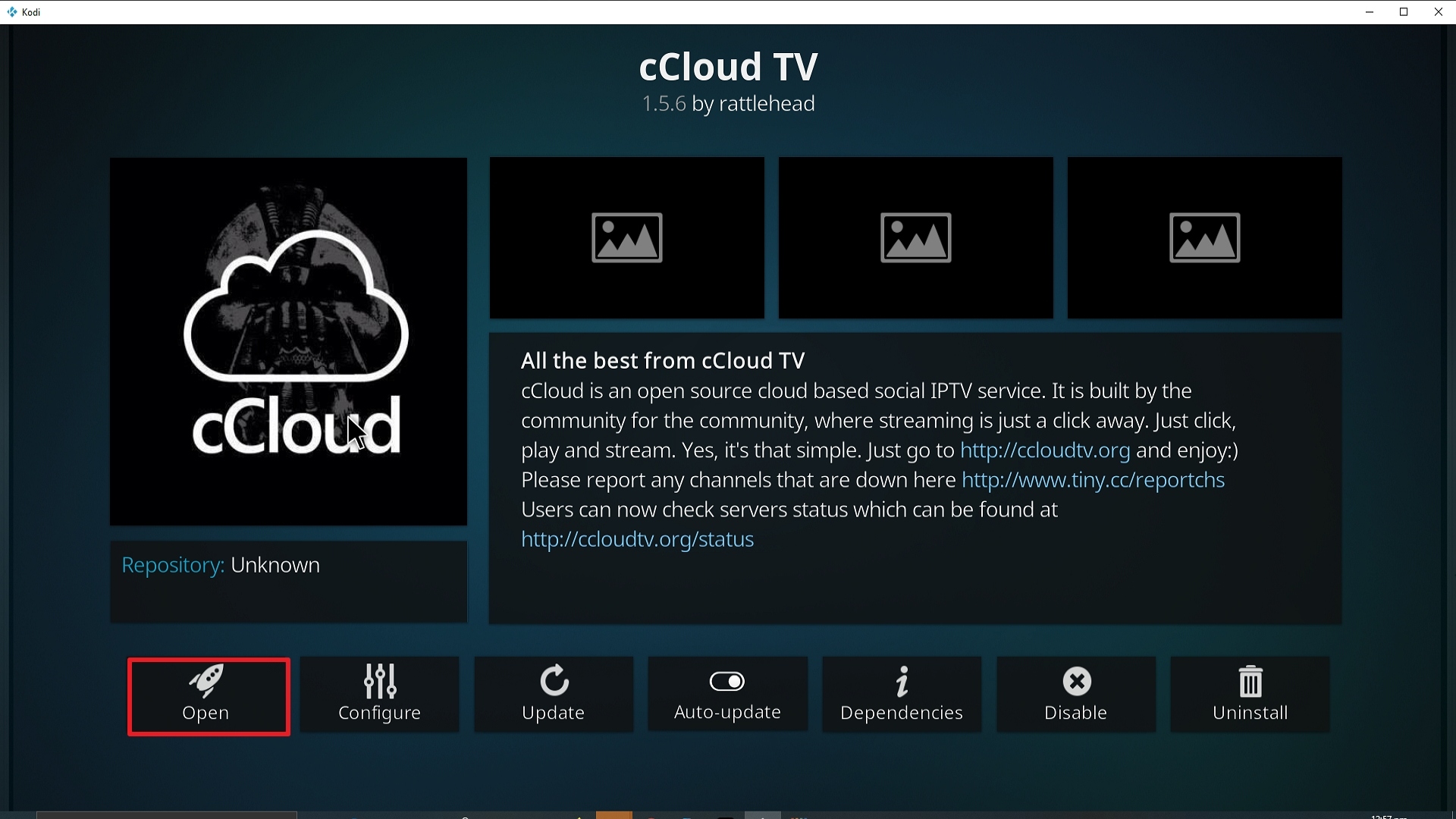 Step 27 Installing cCloud Kodi addon on Kodi
