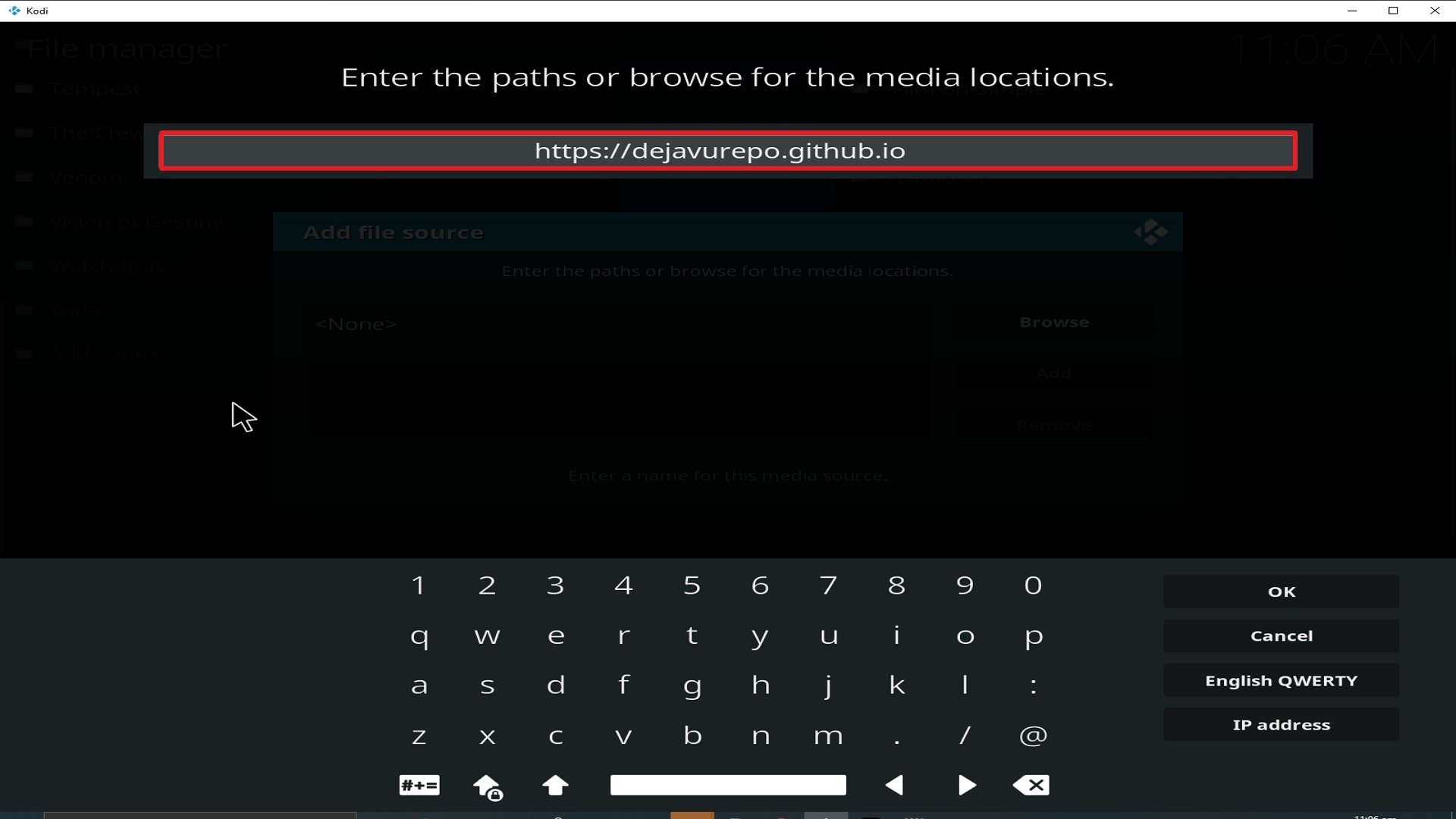 Step 9 Installing Deja Vu addon on Kodi