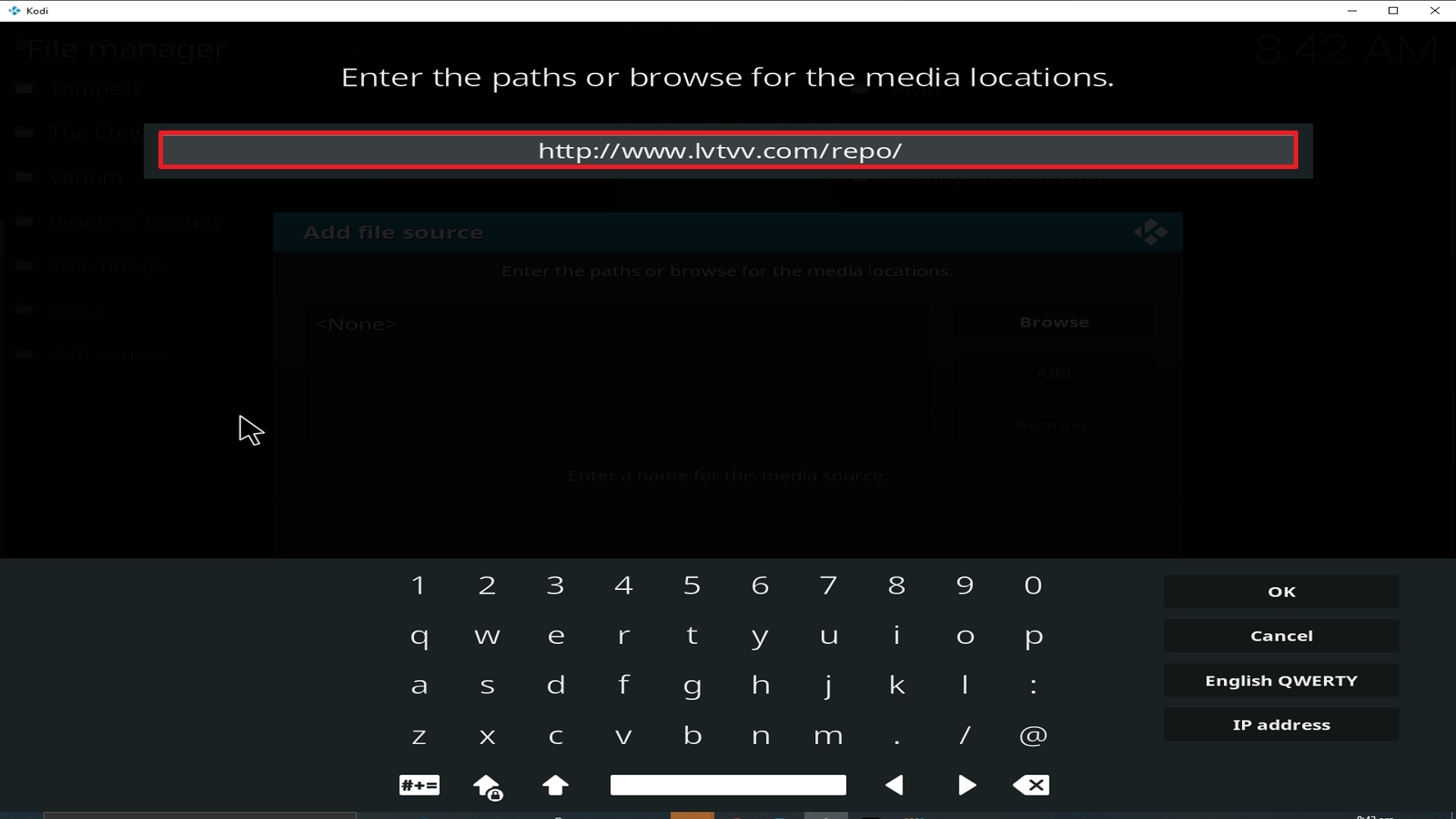 Step 9 Installing cCloud TV addon on Kodi