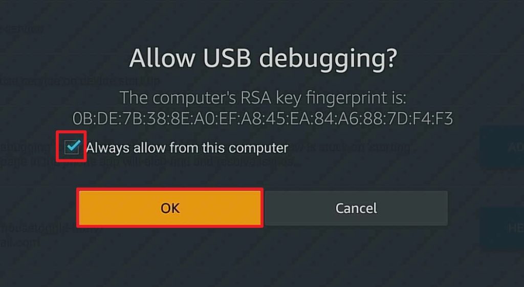 allow usb debugging firestick