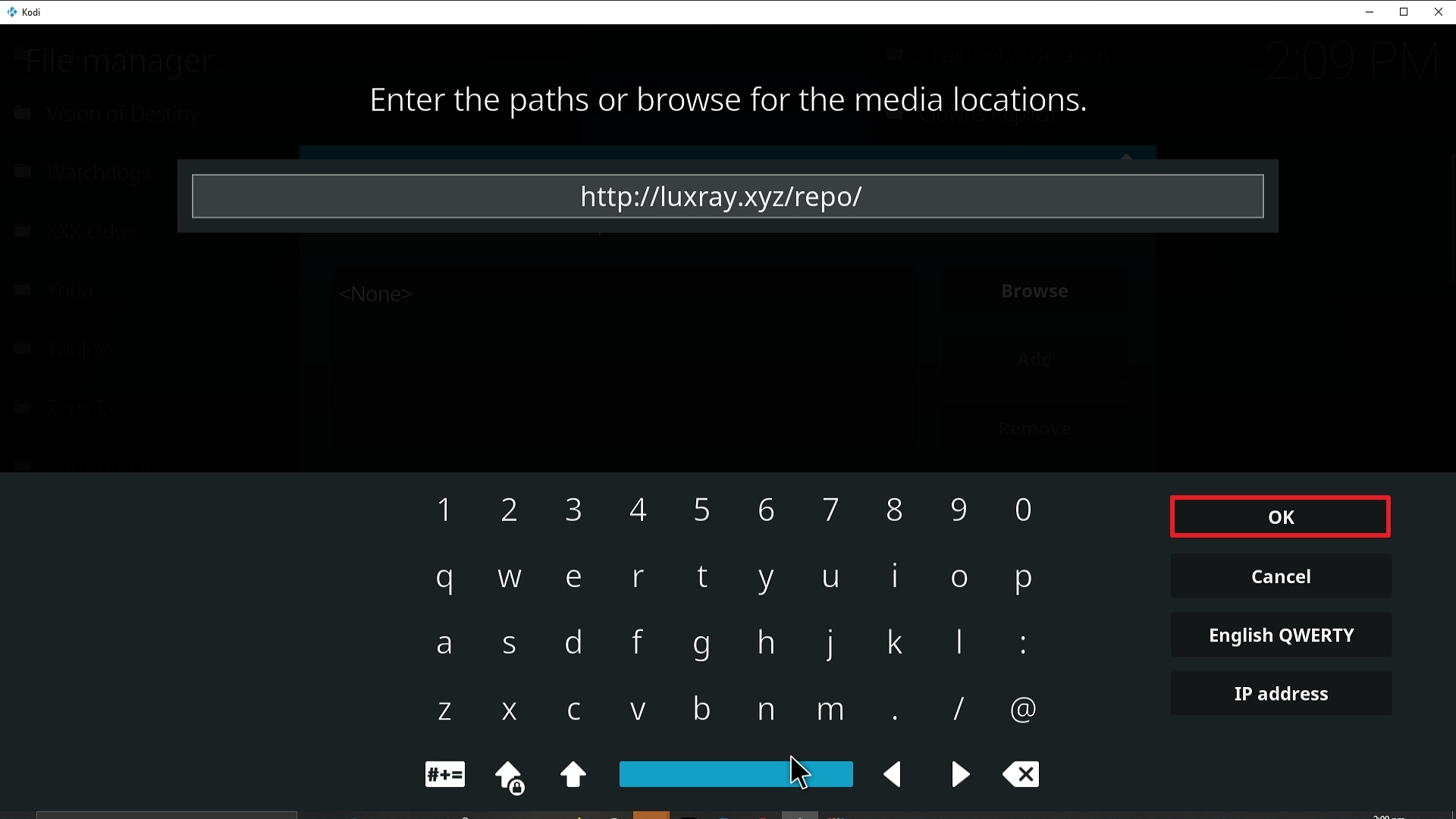 Step 10 Installing Vile addon on Kodi