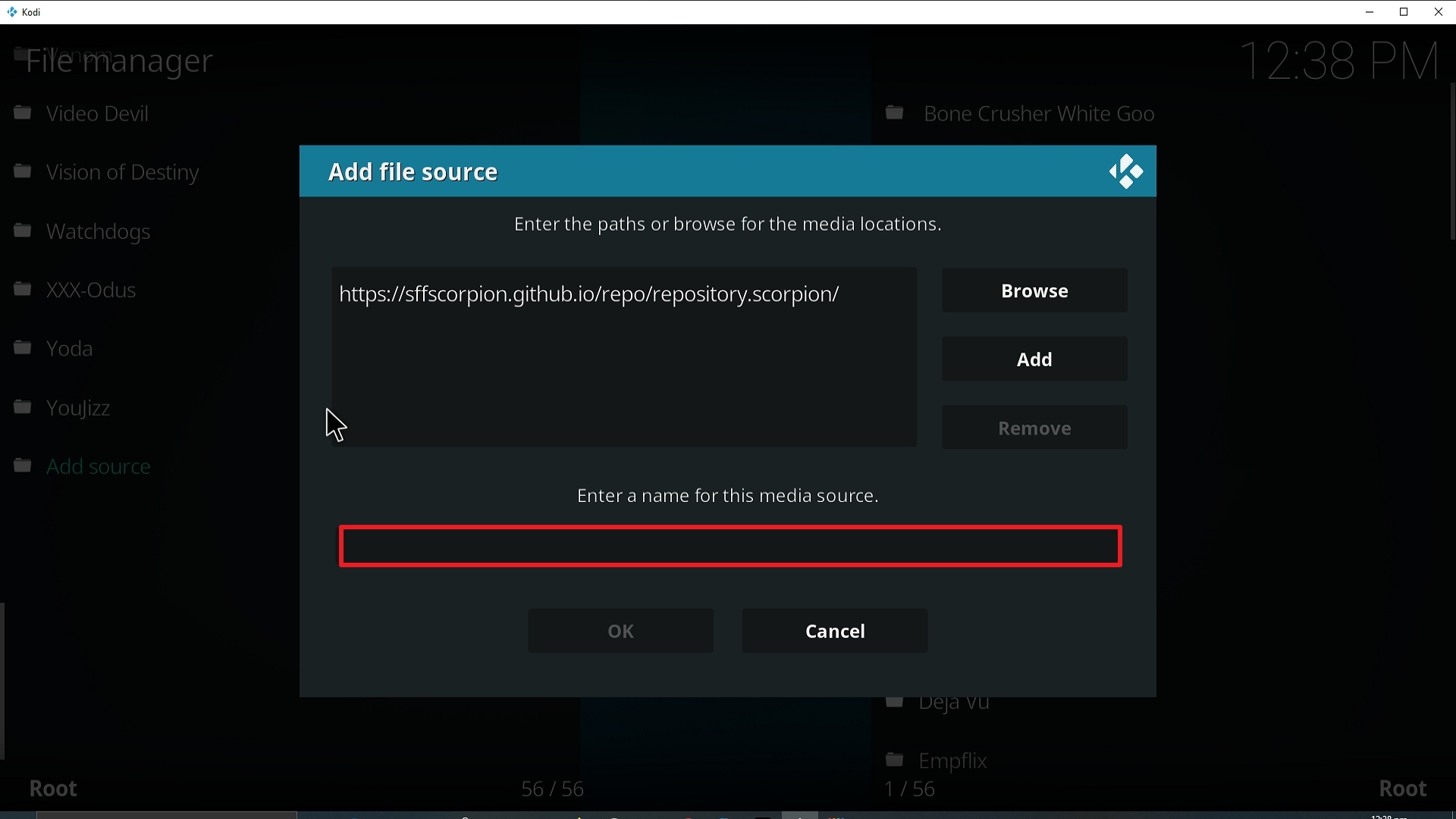 Step 11 Installing Scorpion addon on Kodi