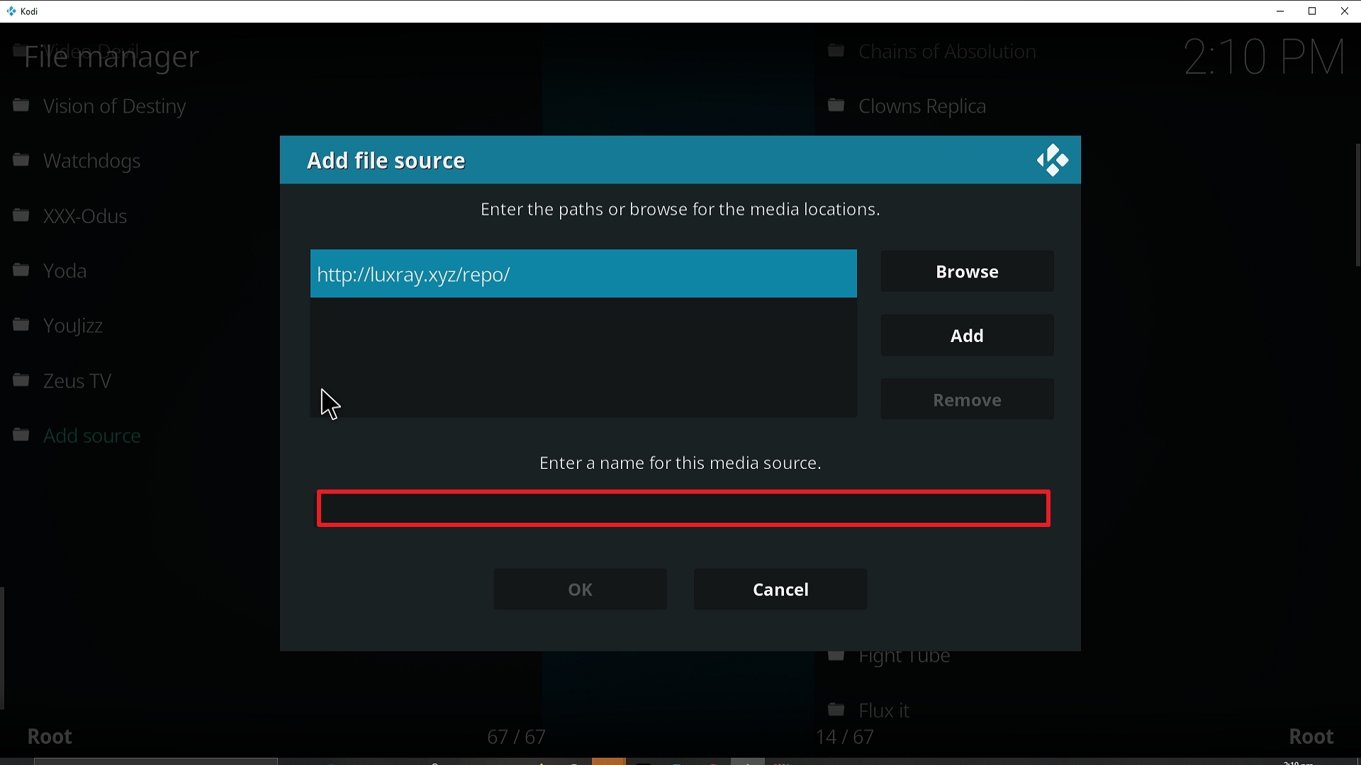 Step 11 Installing Vile addon on Kodi