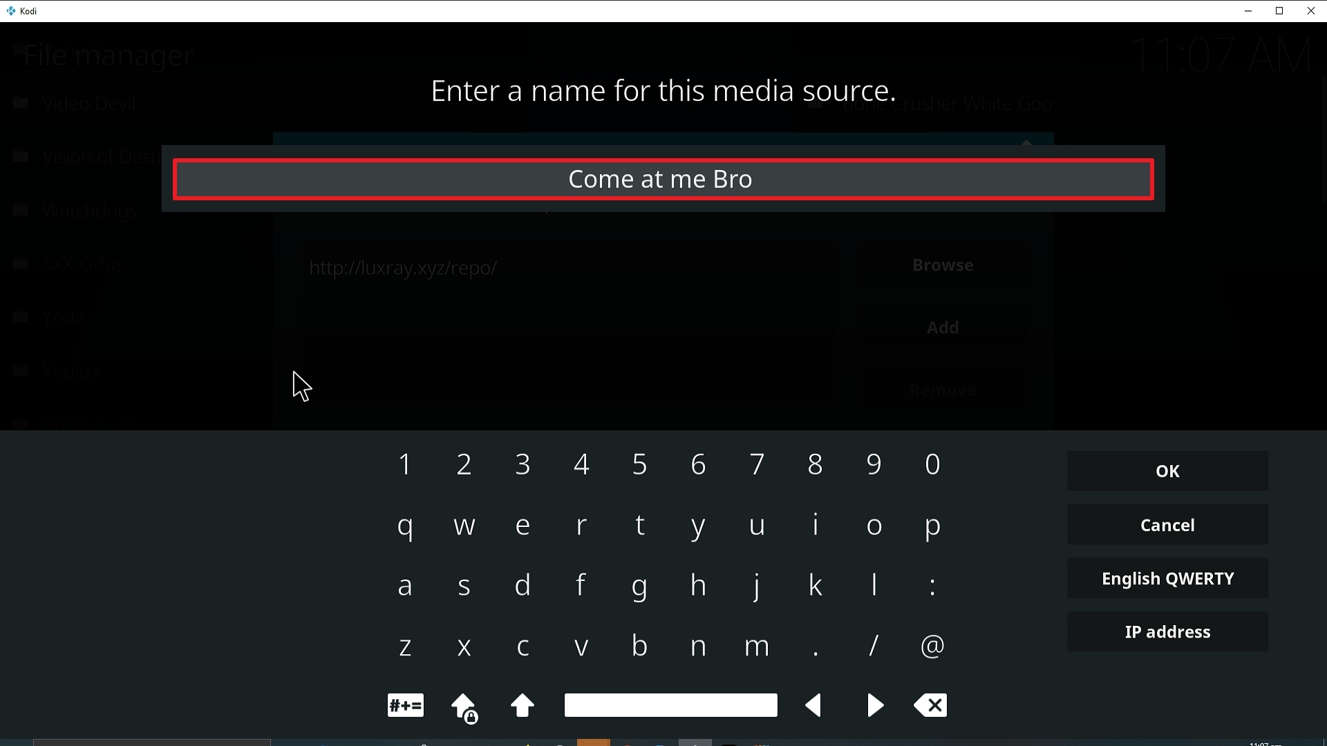 Step 12 Installing Come at me Bro addon on Kodi