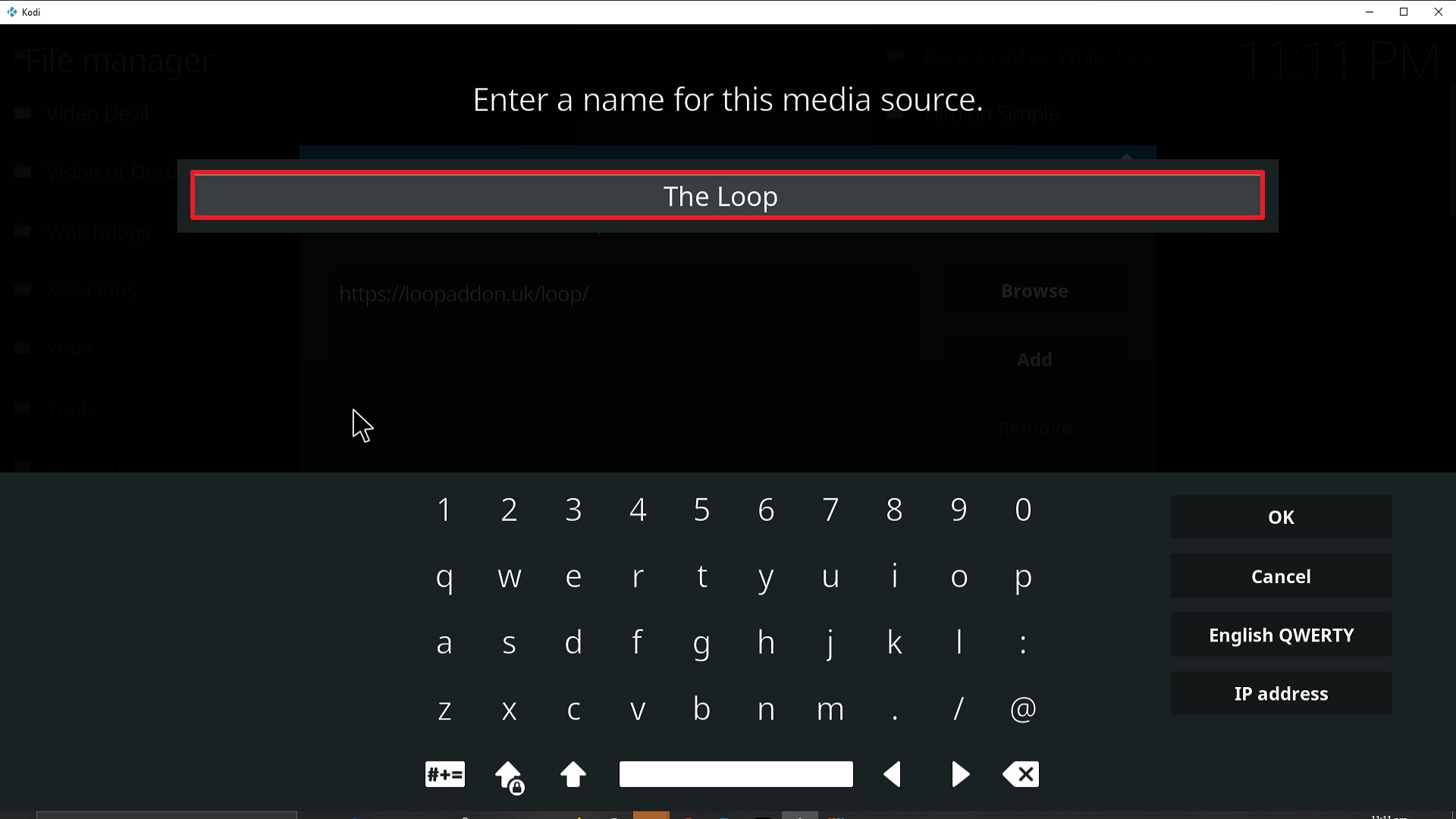 Step 12 Installing The Loop addon on Kodi
